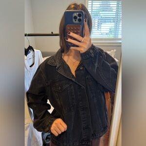Princess Polly Washed Black Denim Jacket